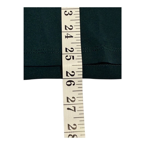 Carmen Marc Valvo Womens Top XL Green Long Sleeve Faux Leather Trim Blouse - Picture 6 of 7